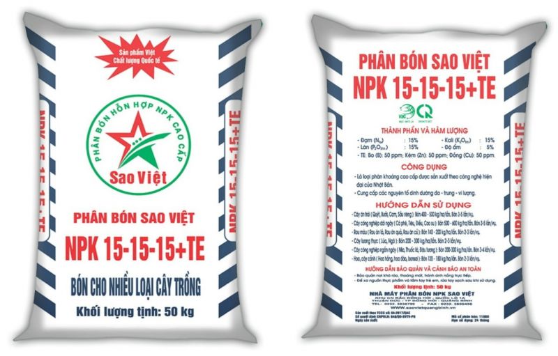 PHÂN BÓN SAO VIỆT NPK 15-15-15+TE